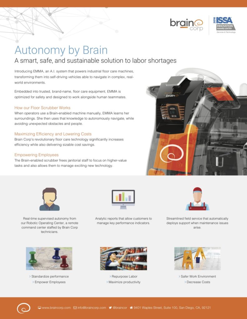 Brain Corp Marketing page 1