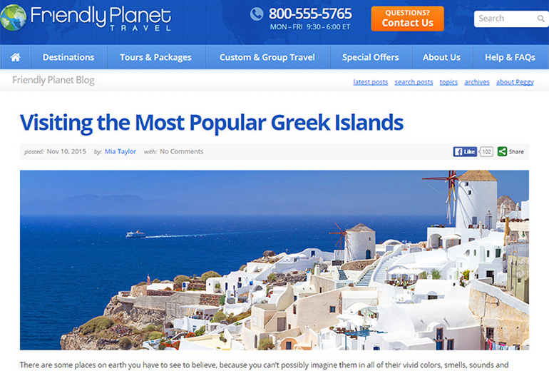 Friendly Planet Travel - Greek Islands by Mia Taylor